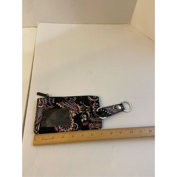 Vera zipper wallet black paisley matching key chain 7x4” - Picture 3 of 4